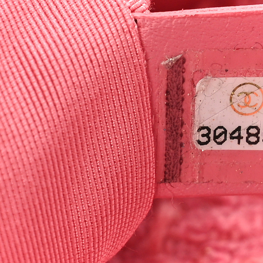 Metallic Tweed Quilted Medium Chanel 19 Flap Pink