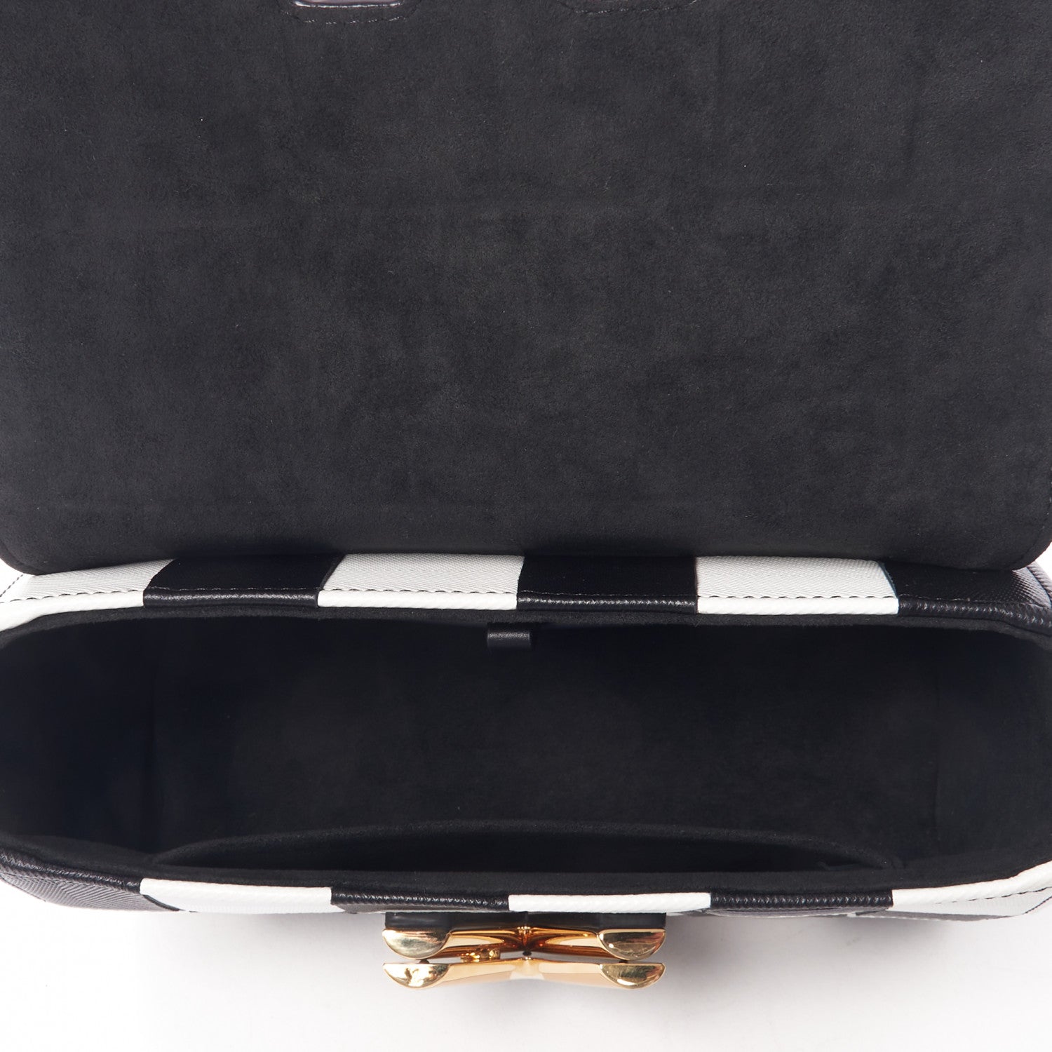 Louis Vuitton Calfskin Damier Tressage Twist Shoulder Bag MM Black White 7 of 9