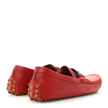 Gucci Road Calfskin Web Mens Horsebit Driver Loafers 6.5 Rosso 5 of 11