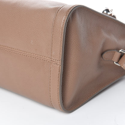Alexander McQueen Pebbled Calfskin Small Skull Padlock Zip Around Tote Cognac 9 of 11