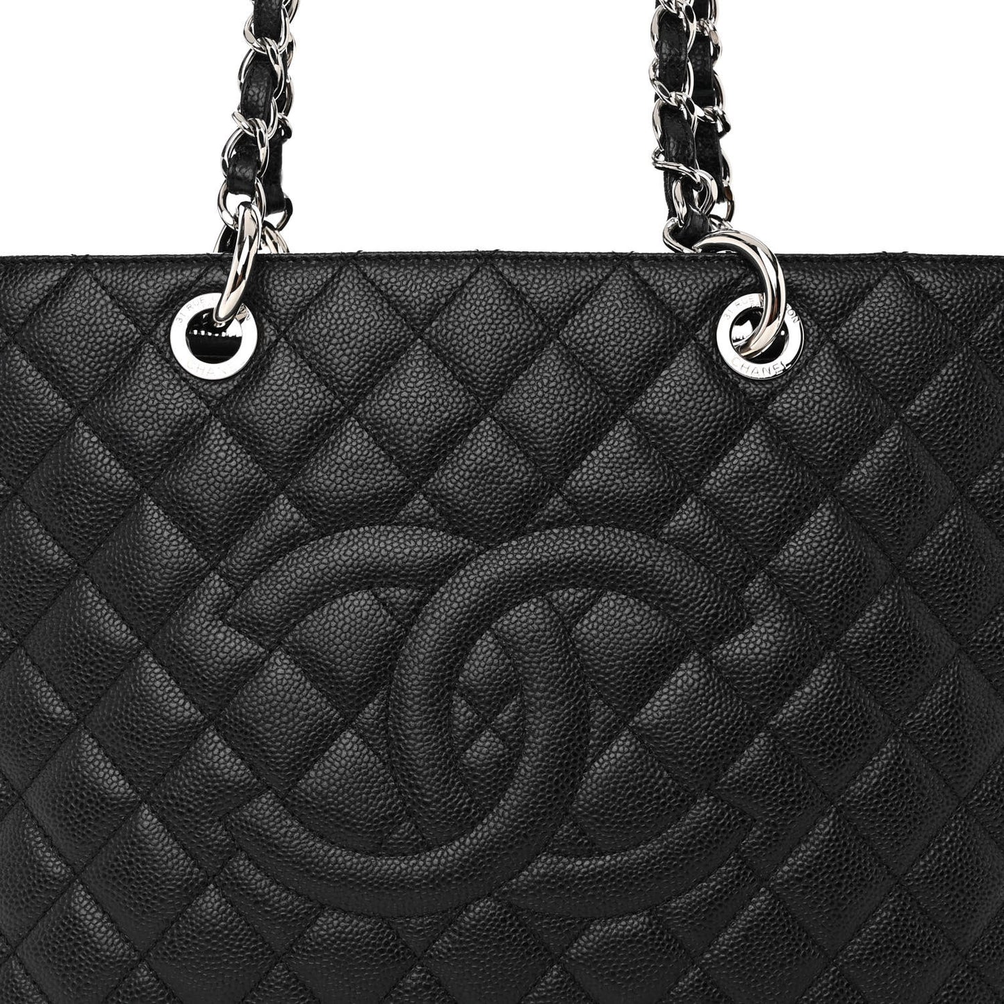 Caviar Quilted Grand Shopping Tote GST Black