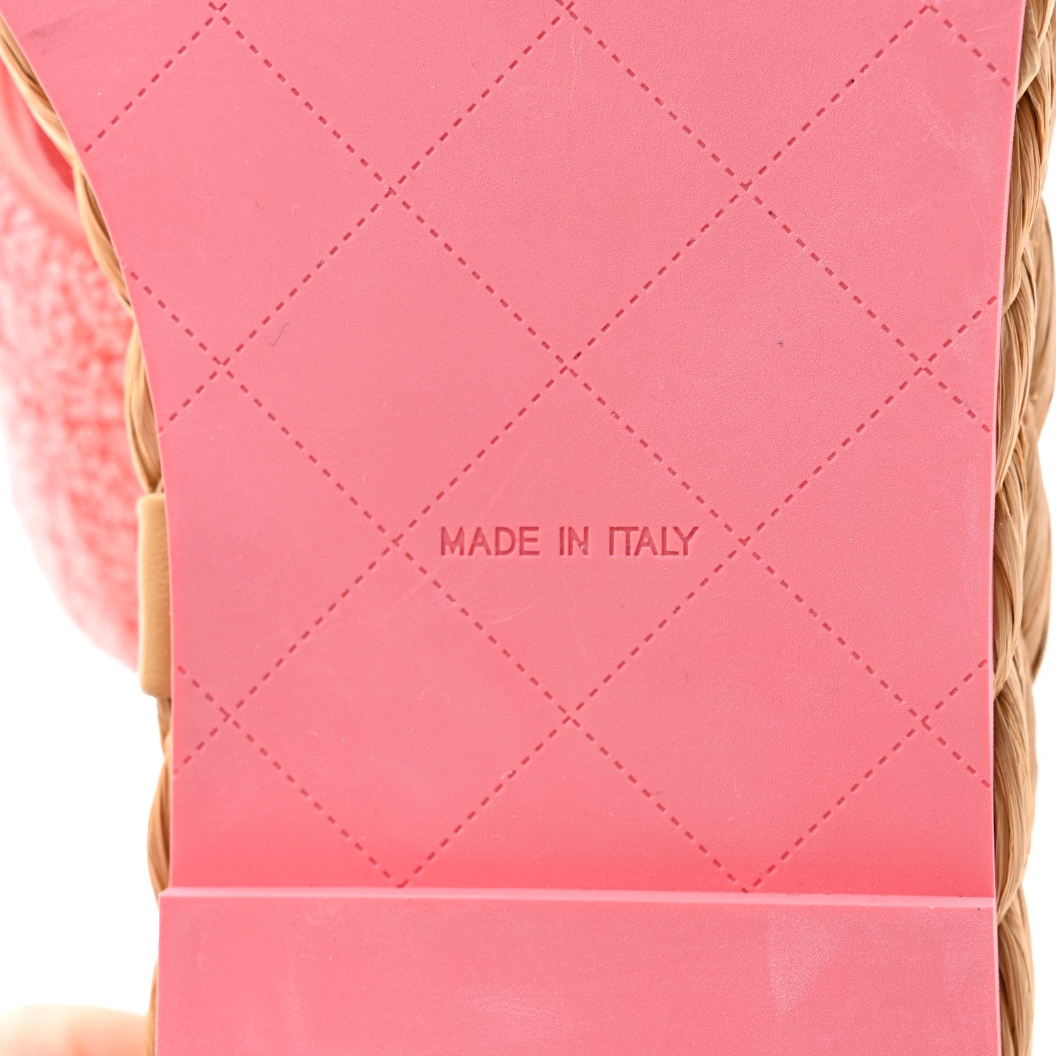 Chanel Terry Cloth Raffia CC Logo Thong Sandals 38 Pink 7 of 10