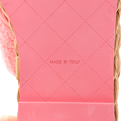 Chanel Terry Cloth Raffia CC Logo Thong Sandals 38 Pink 7 of 10
