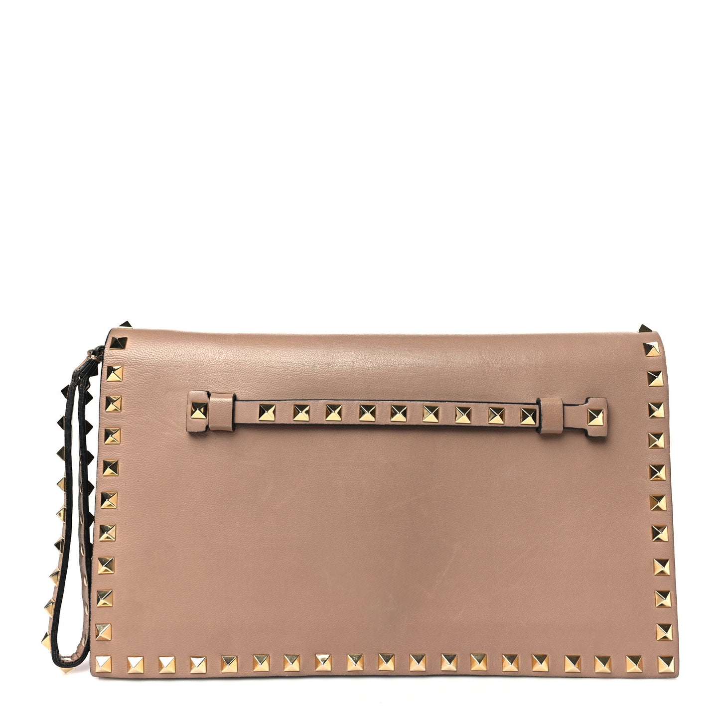 Nappa Rockstud Wristlet Clutch Alpaca