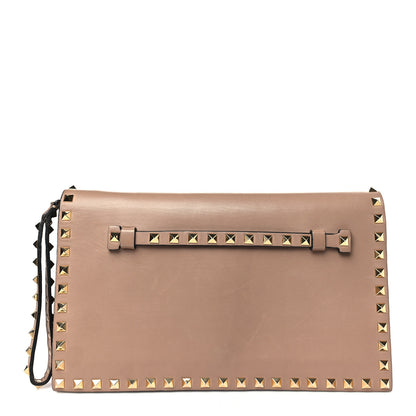 Valentino Garavani Nappa Rockstud Wristlet Clutch Alpaca 1 of 9
