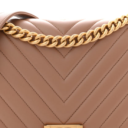 Chanel Calfskin Chevron Quilted New Medium Boy Flap Beige 8 of 12