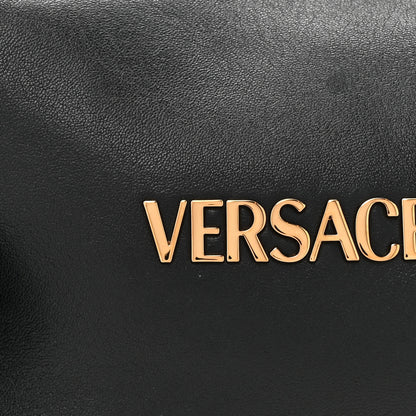Versace Nappa Logo Tag Hobo Black 7 of 9