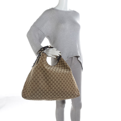 Gucci Monogram Large Horsebit Chain Hobo Dark Brown 2 of 7
