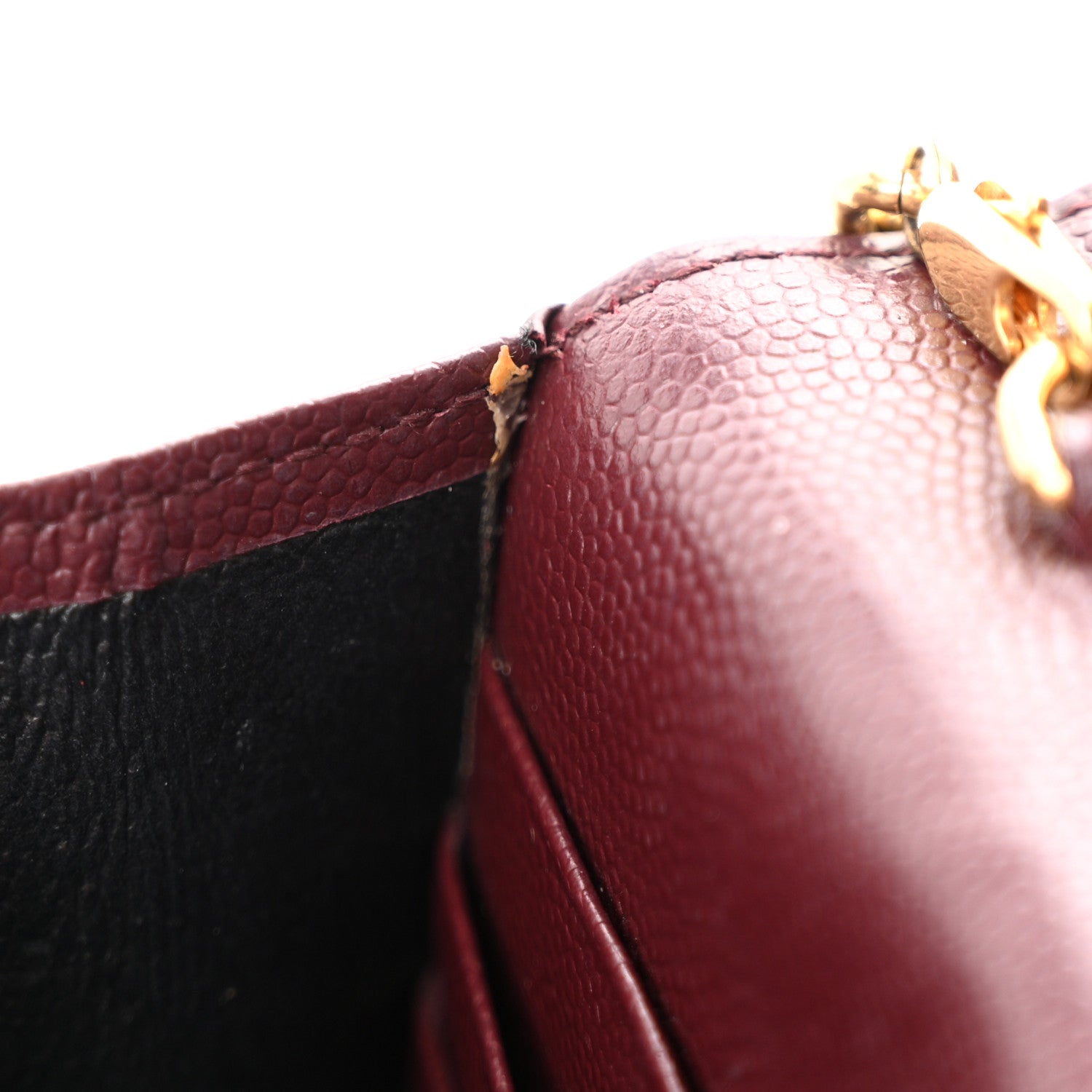 Saint Laurent Grain De Poudre Matelasse Chevron Monogram Envelope Chain Wallet Rouge Legion 10 of 10