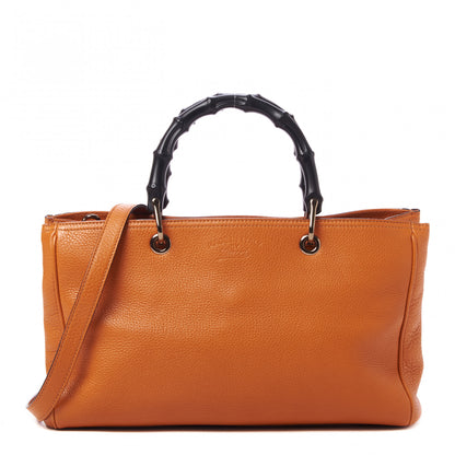 Gucci Cellarius Calfskin Medium Bamboo Shopper Tote Orange 1 of 9