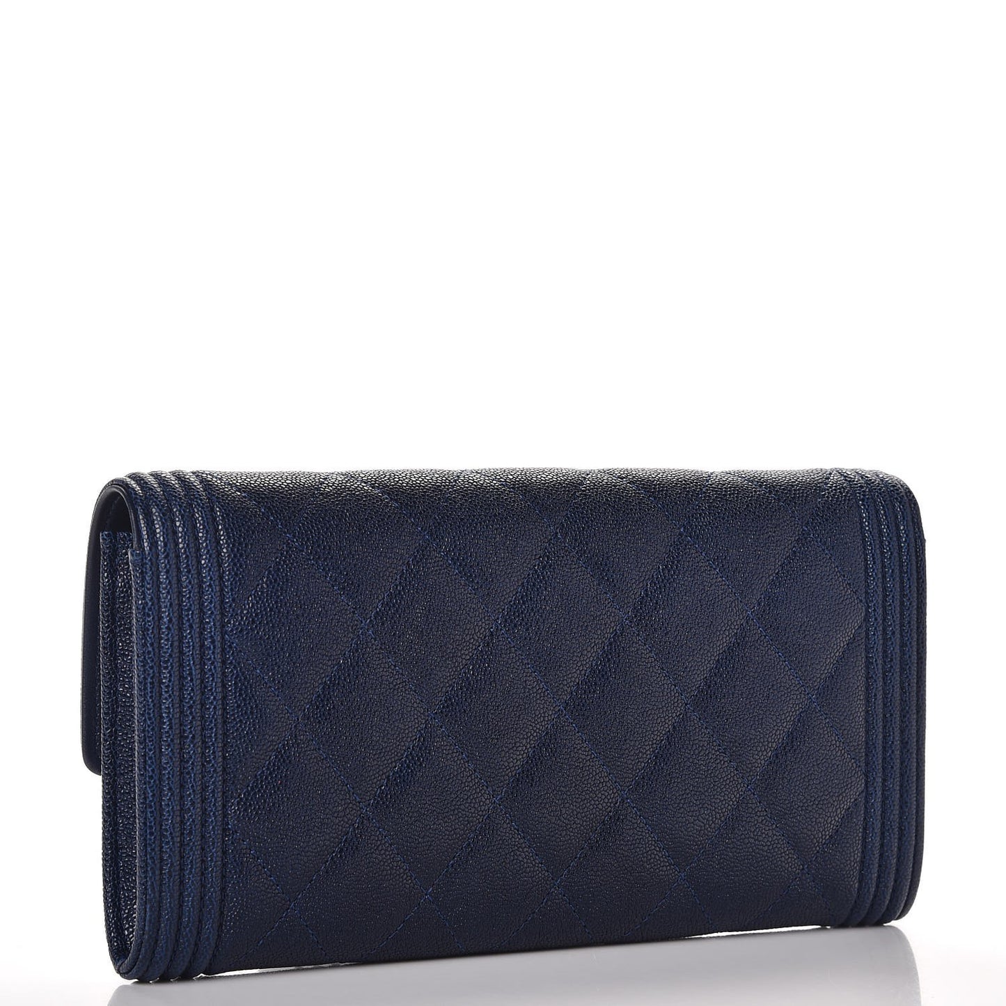 Caviar Quilted Boy Flap Wallet Blue