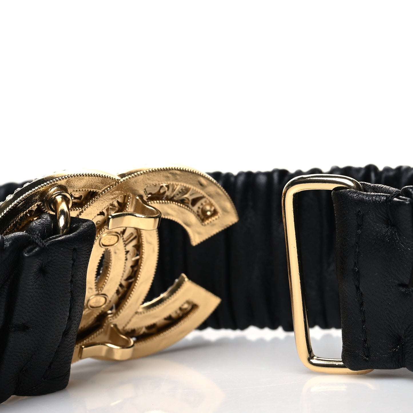 Lambskin Crystal CC Belt 65 26 Black