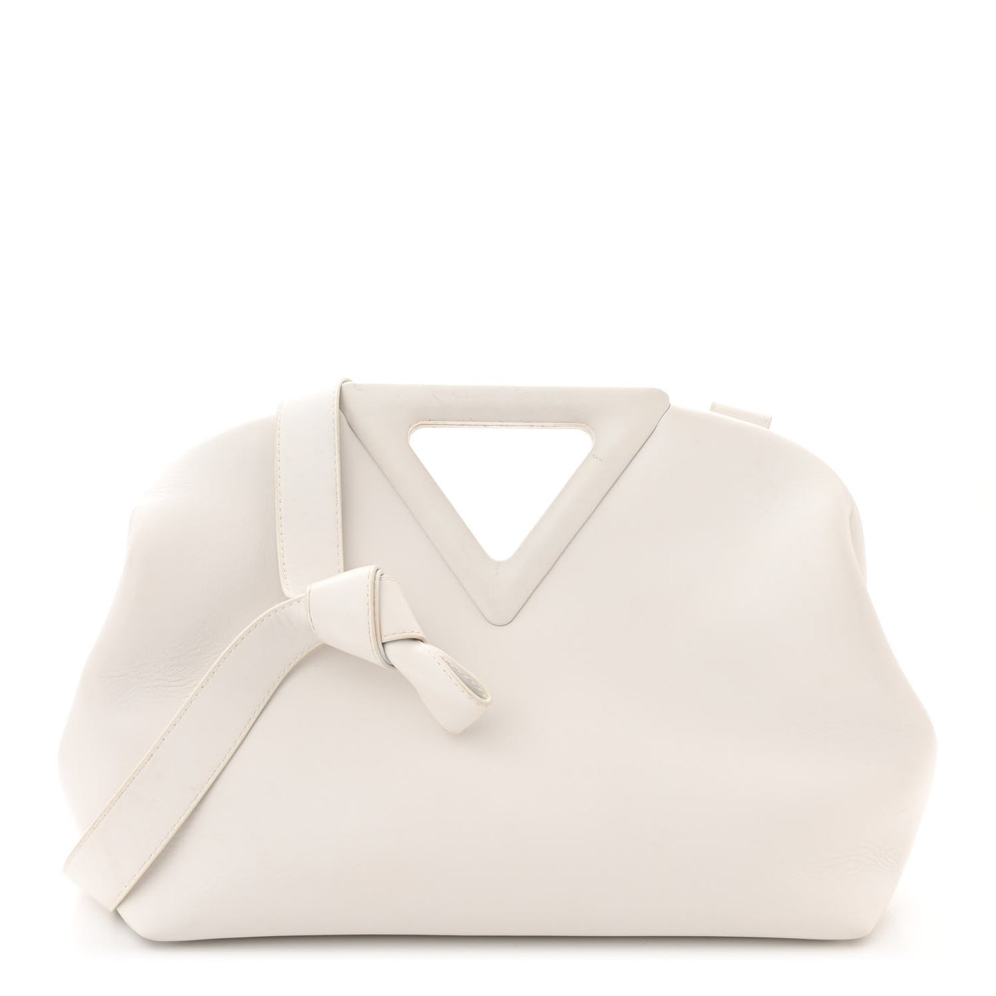 Calfskin Large The Point Triangle Bag Chalk