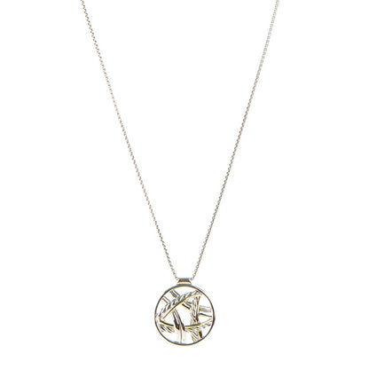 David Yurman Sterling Silver 18K Yellow Gold Cable Pendant Necklace 1 of 6
