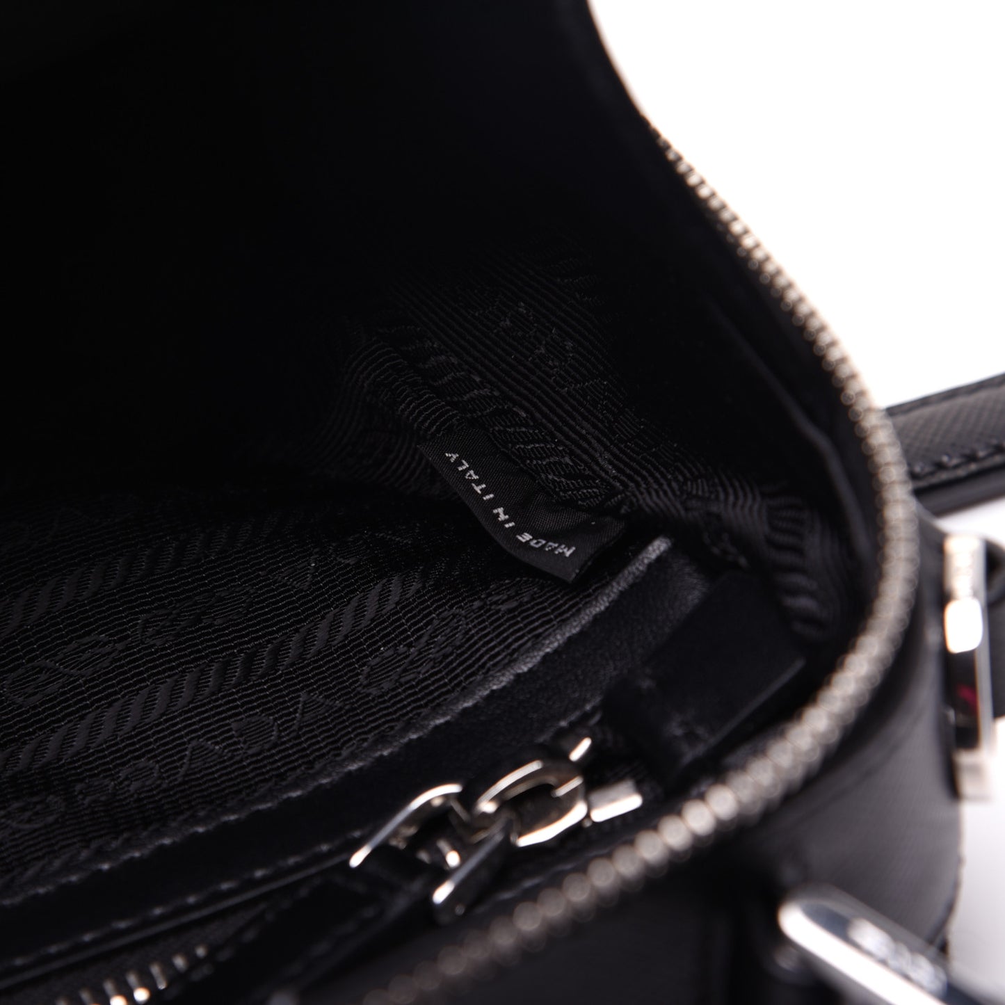 Saffiano Travel Medium Brique Crossbody Bag Black