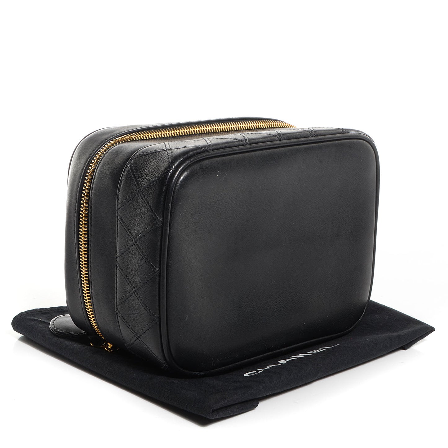 Lambskin Vanity Cosmetic Bag Black