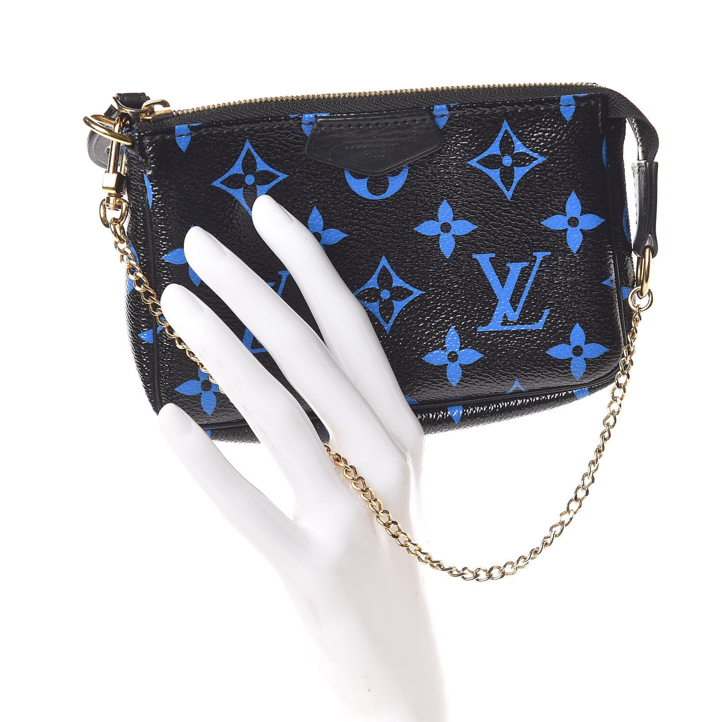 Colored Monogram Mini Pochette Accessories Blue Black