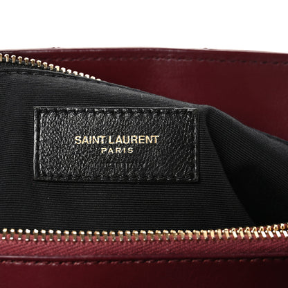Saint Laurent Calfskin Y Quilted Monogram Large Loulou Chain Satchel Rouge Legion 6 of 10