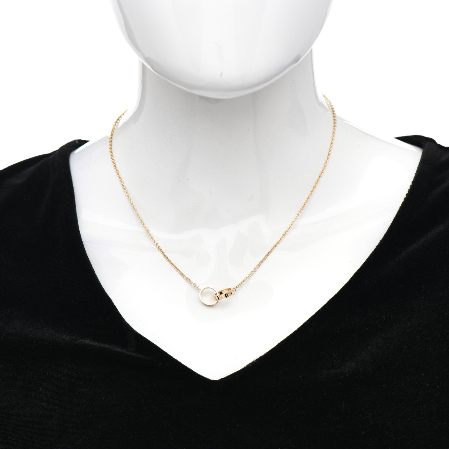 Cartier 18K Yellow Gold Interlocking LOVE Necklace 2 of 5