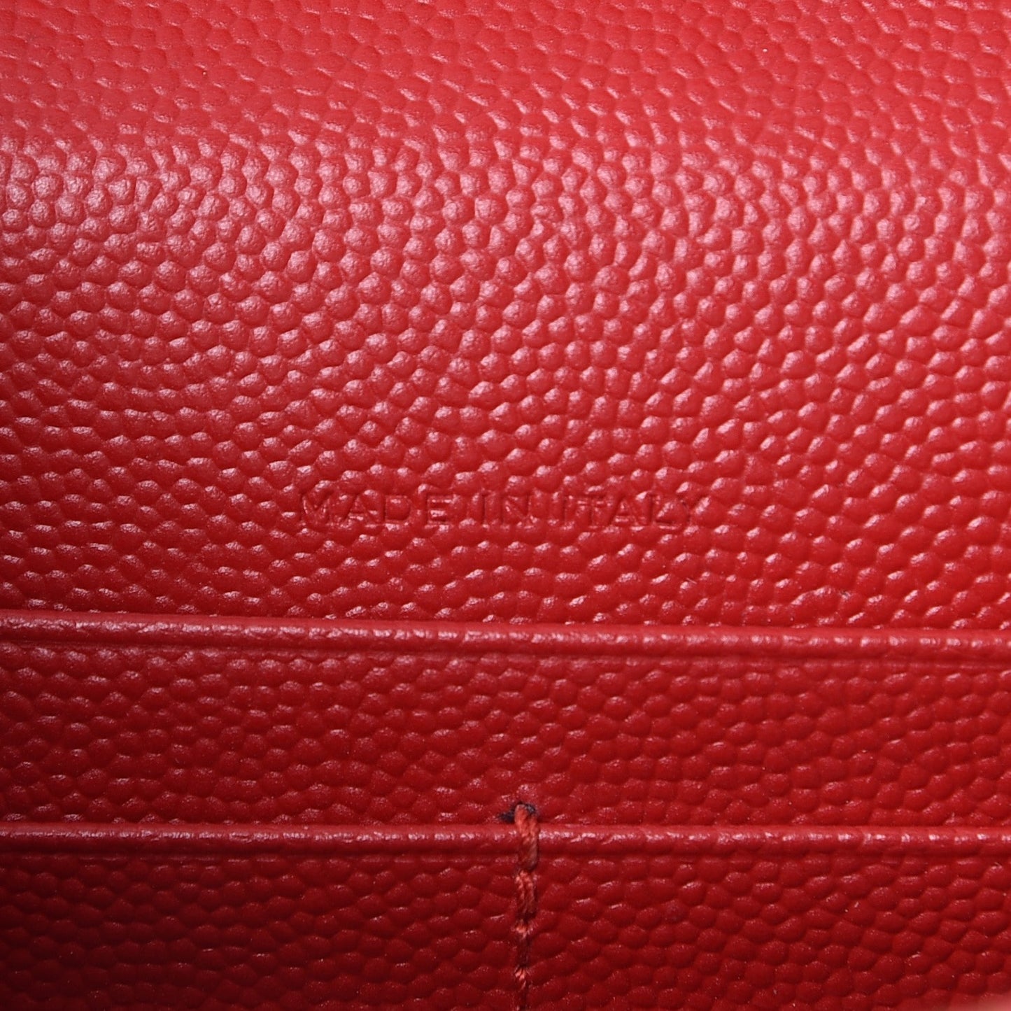 Grain De Poudre Matelasse Chevron Monogram Envelope Chain Wallet New Red