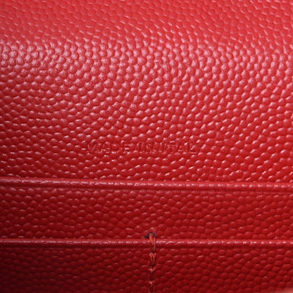 Saint Laurent Grain De Poudre Matelasse Chevron Monogram Envelope Chain Wallet New Red 6 of 9