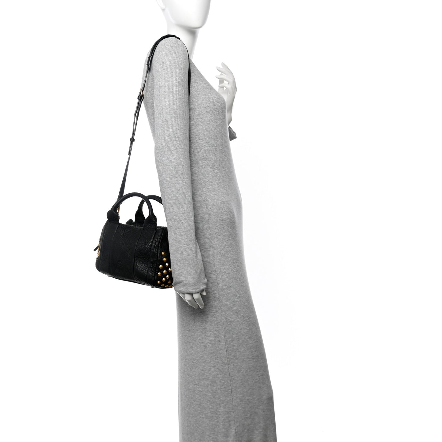 Lambskin Studded Mini Keana Shoulder Bag Black