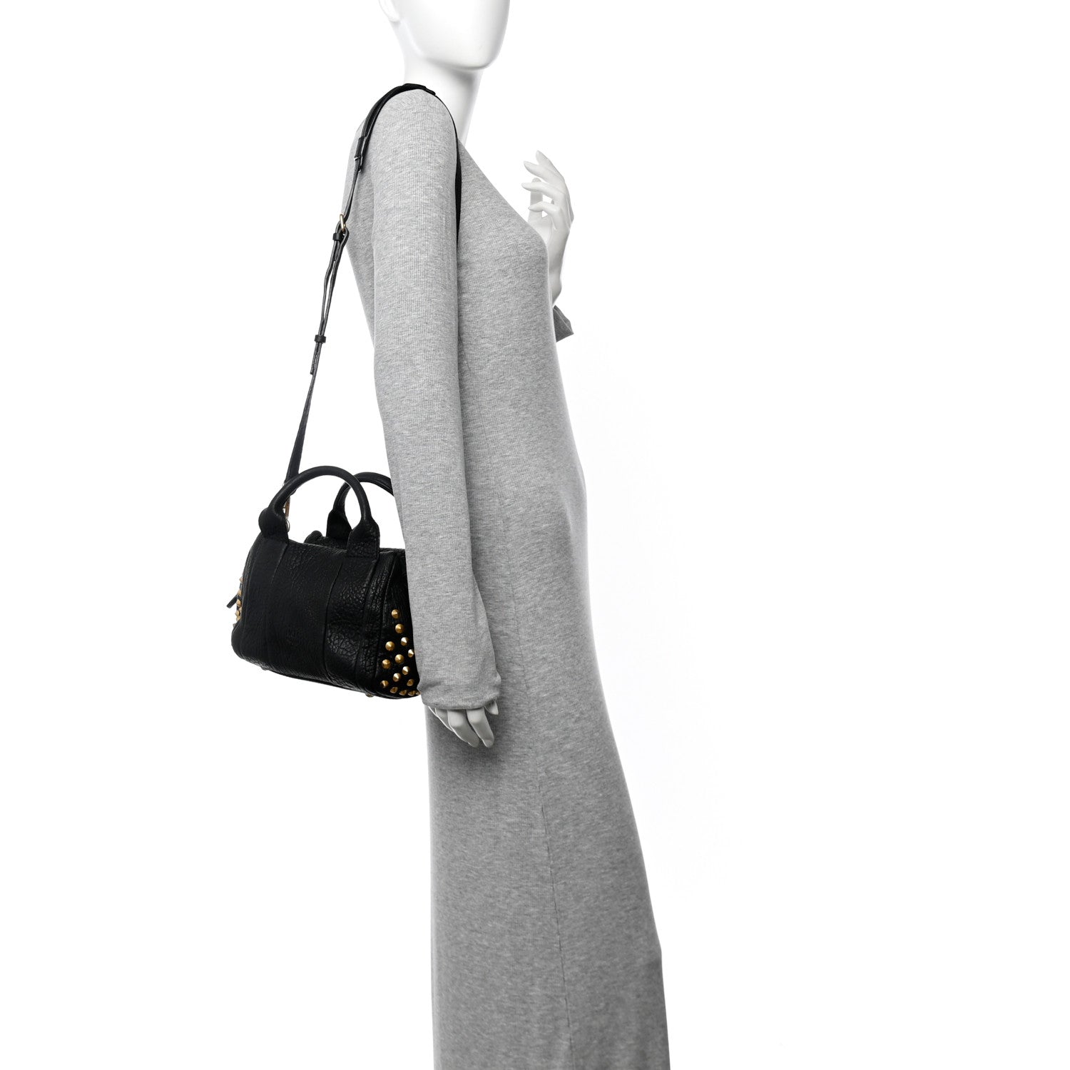 MCM Lambskin Studded Mini Keana Shoulder Bag Black 2 of 12