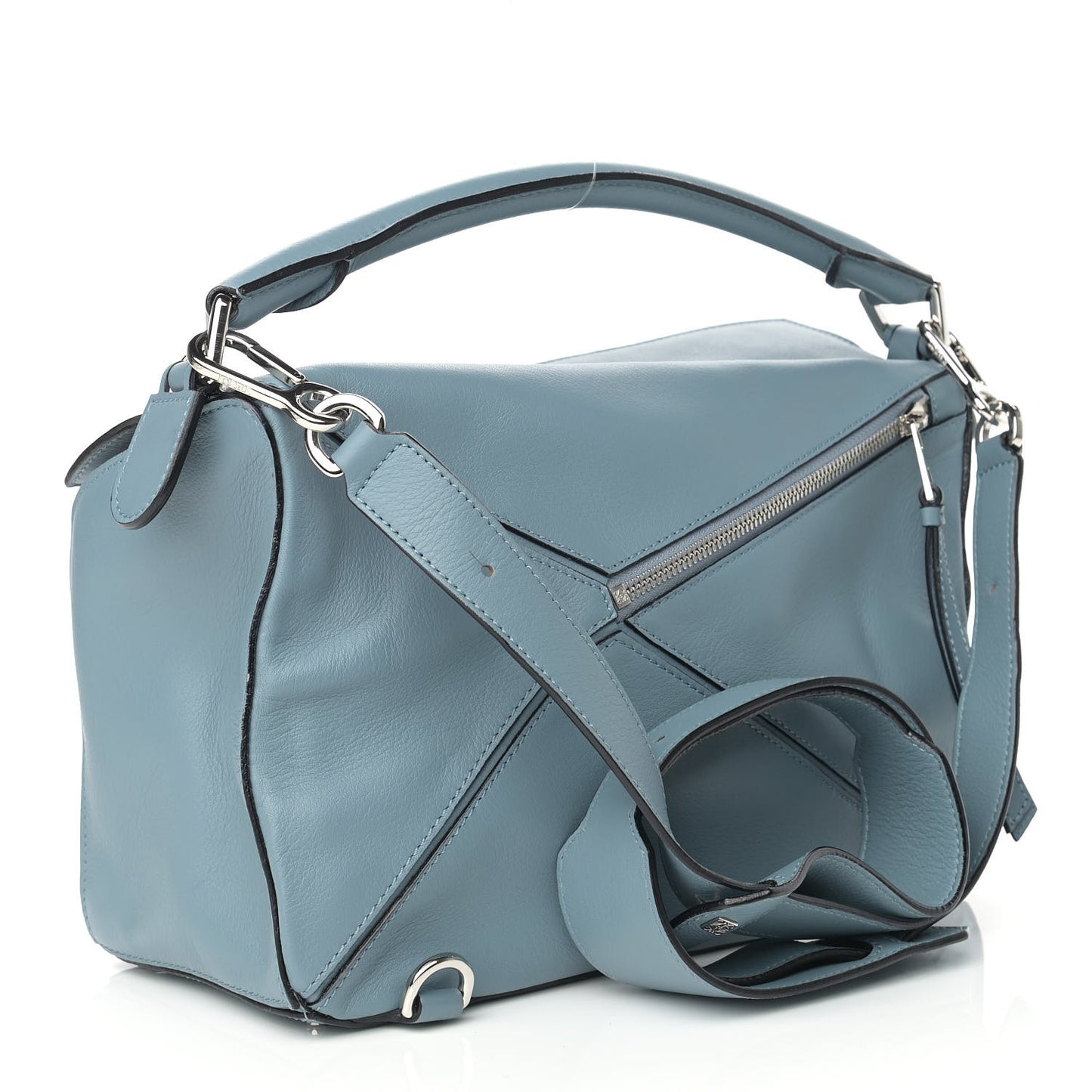 Calfskin Medium Puzzle Bag Stone Blue