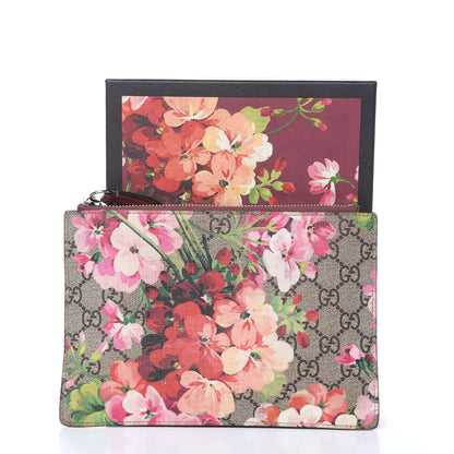 Gucci GG Supreme Monogram Blooms Small Zip Pouch Beige Multicolor Dry Rose 11 of 11