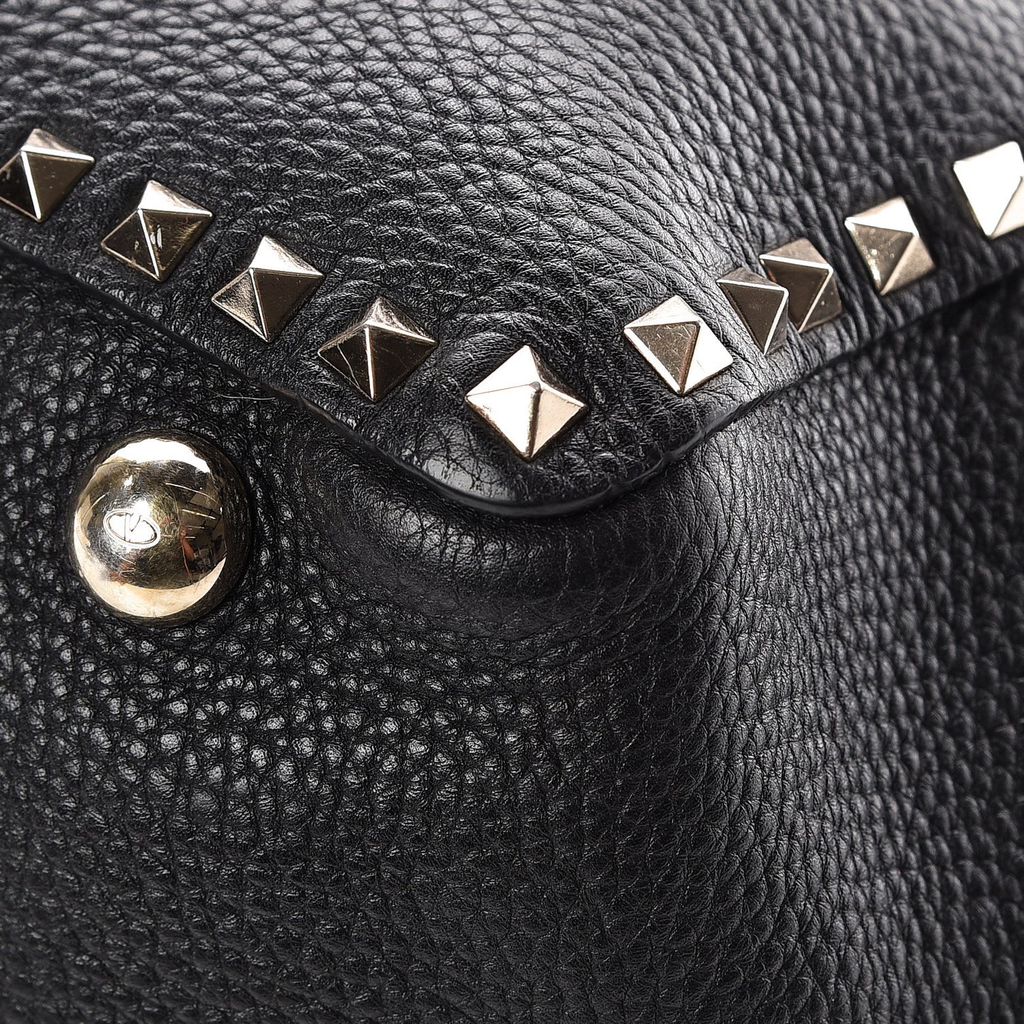 Alce Printed Calfskin Medium Rockstud Tote Black
