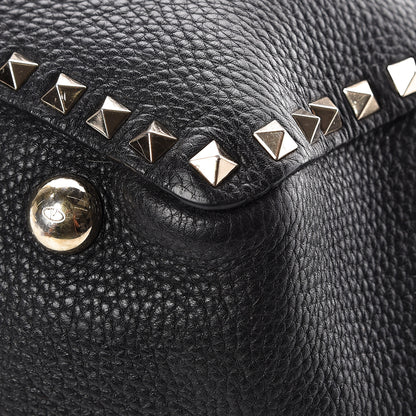 Valentino Garavani Alce Printed Calfskin Medium Rockstud Tote Black 13 of 17