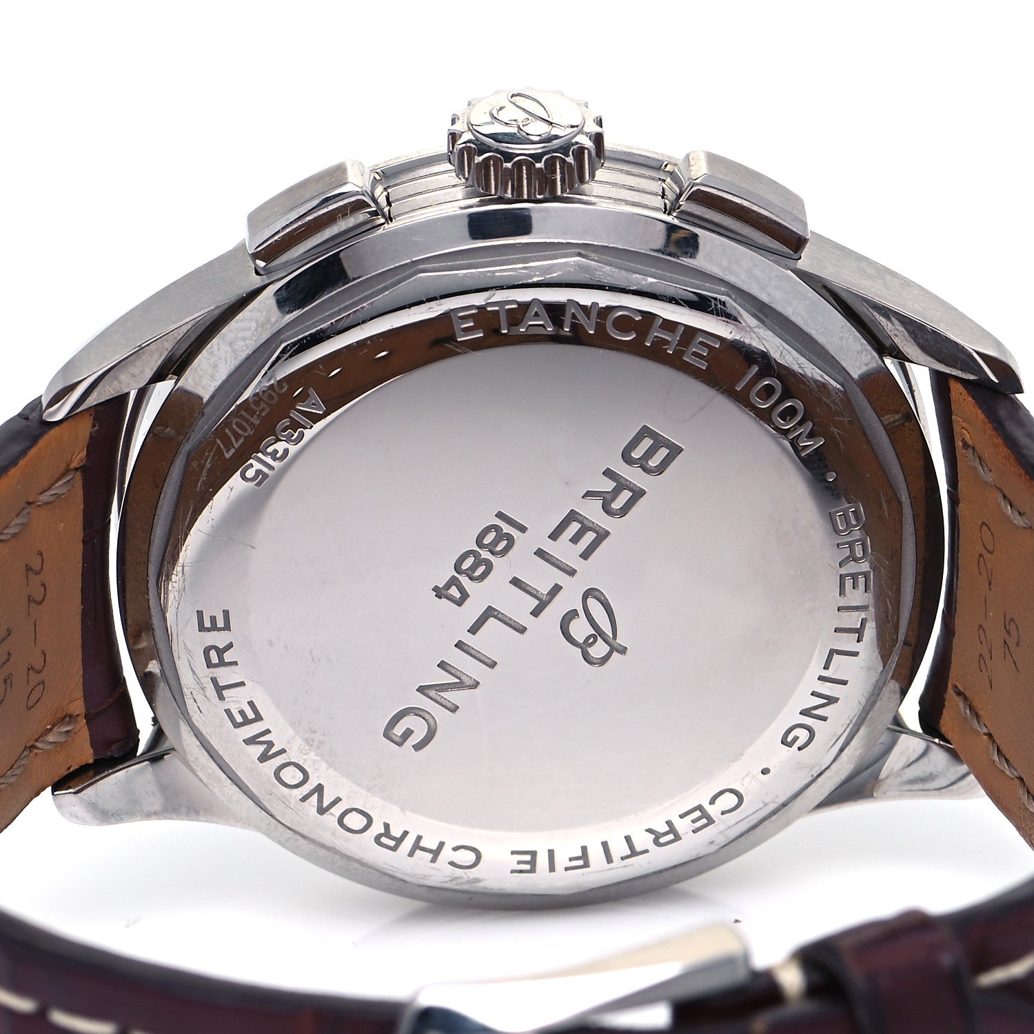 Breitling Stainless Steel Alligator 42mm Premier Chronograph Automatic Watch Blue A13315 4 of 5
