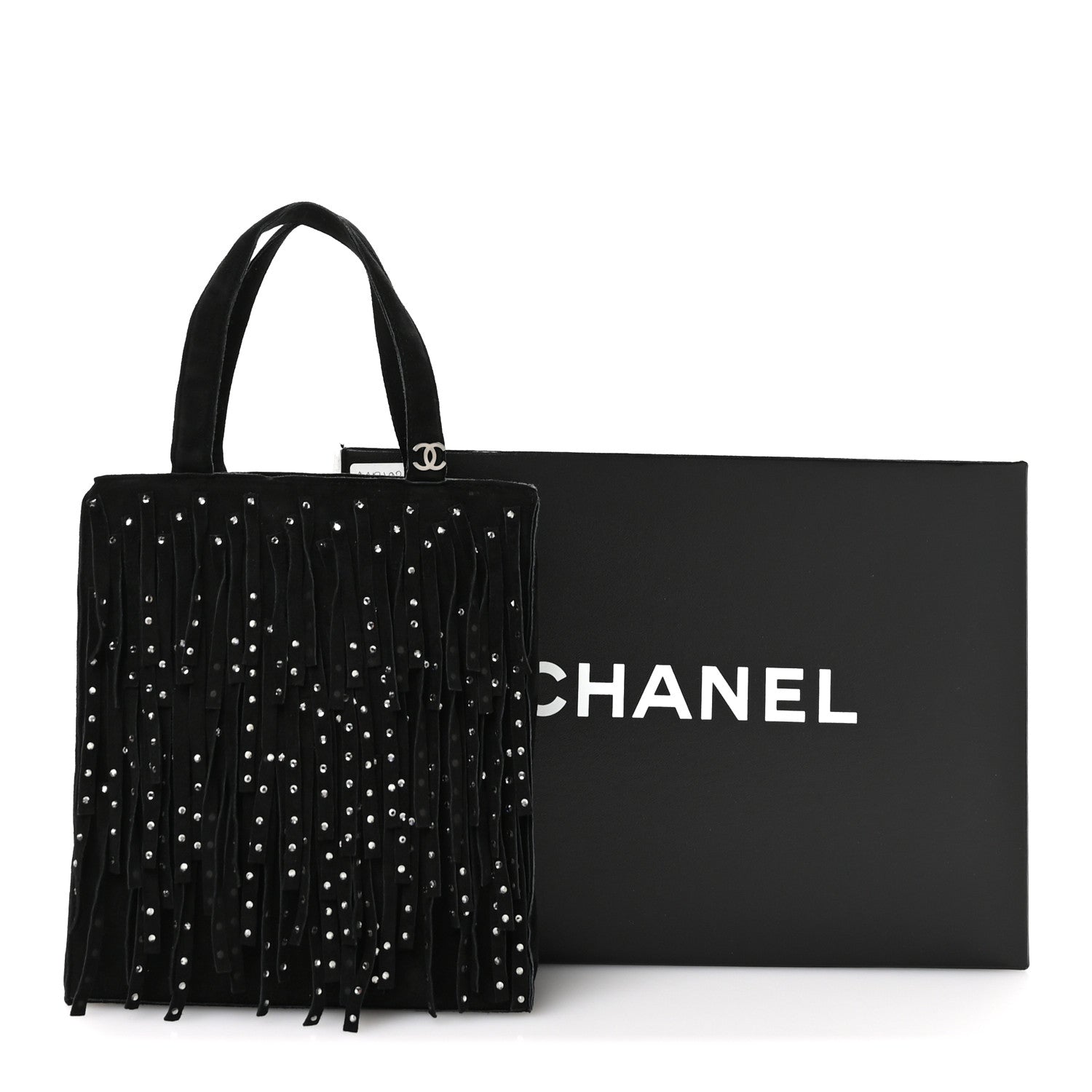 Chanel Suede Mini Fringe Tote Black 11 of 11