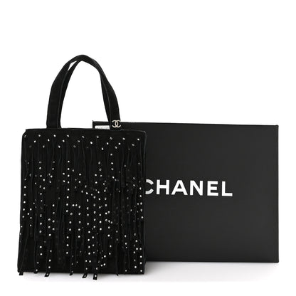 Chanel Suede Mini Fringe Tote Black 11 of 11