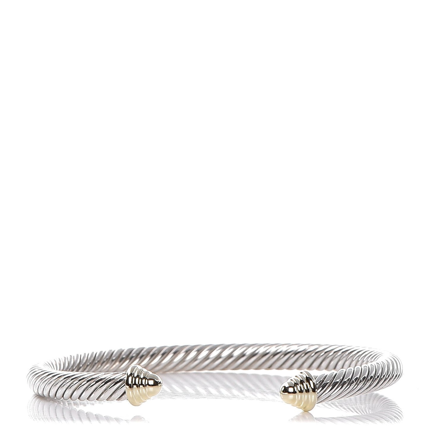 Sterling Silver 14K Yellow Gold 5mm Cable Classics Bracelet