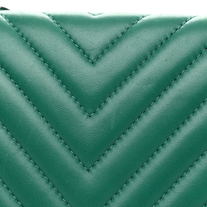 Chanel Lambskin Chevron Quilted Maxi Single Flap Green 13 of 15