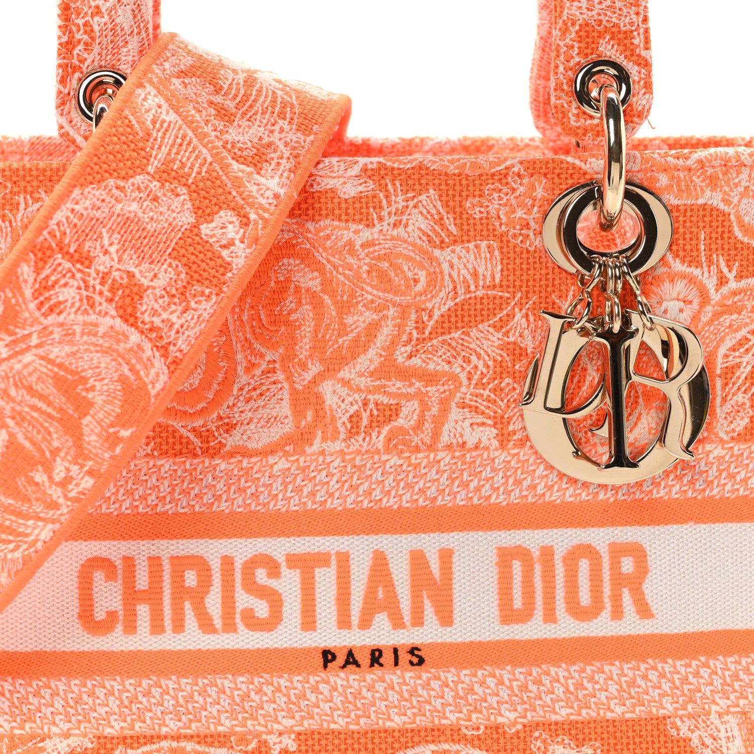 Christian Dior Canvas Toile De Jouy Reverse Embroidered Medium