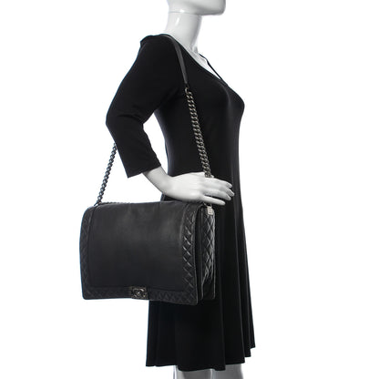 Chanel Calfskin Large Boy Reverso Flap Black 2 of 10