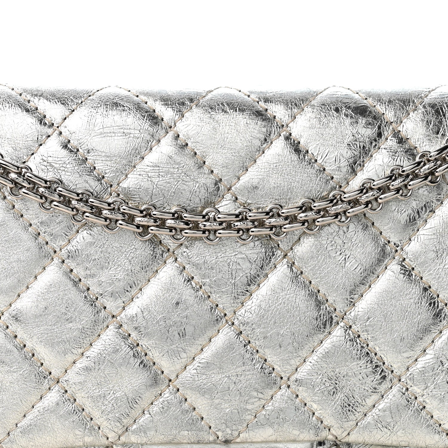 Chanel Metallic Aged Calfskin Quilted 2.55 Reissue 226 Flap Silver 7 of 13