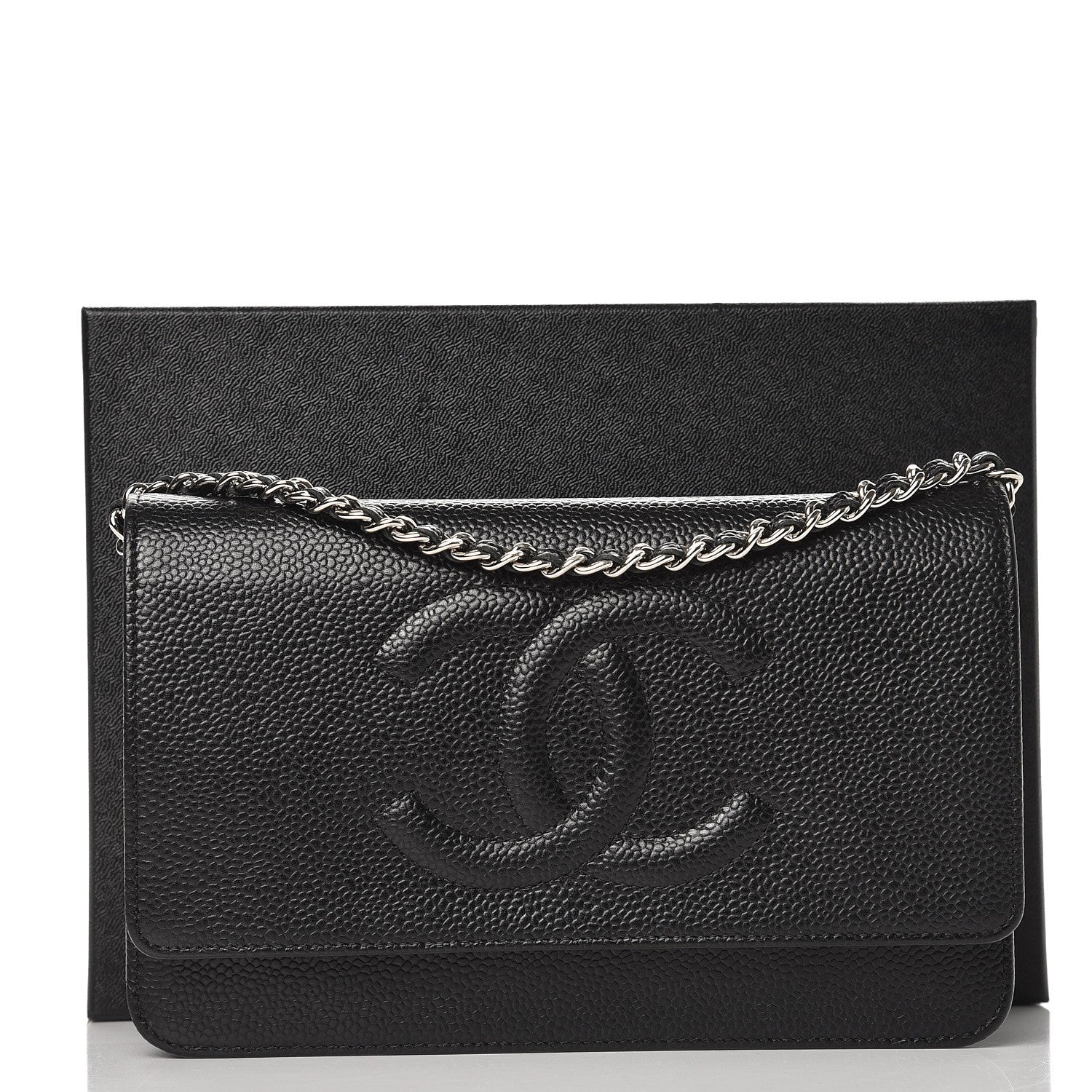 Chanel Caviar Timeless CC Wallet On Chain WOC Black 11 of 11