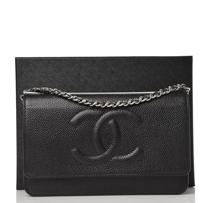 Chanel Caviar Timeless CC Wallet On Chain WOC Black 11 of 11