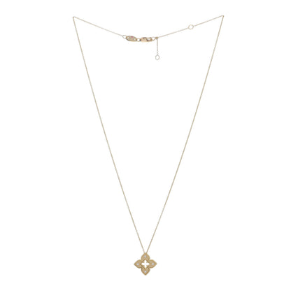Roberto Coin 18K Yellow Gold Diamond Extra Small Petite Venetian Princess Flower Pendant Necklace 2 of 4