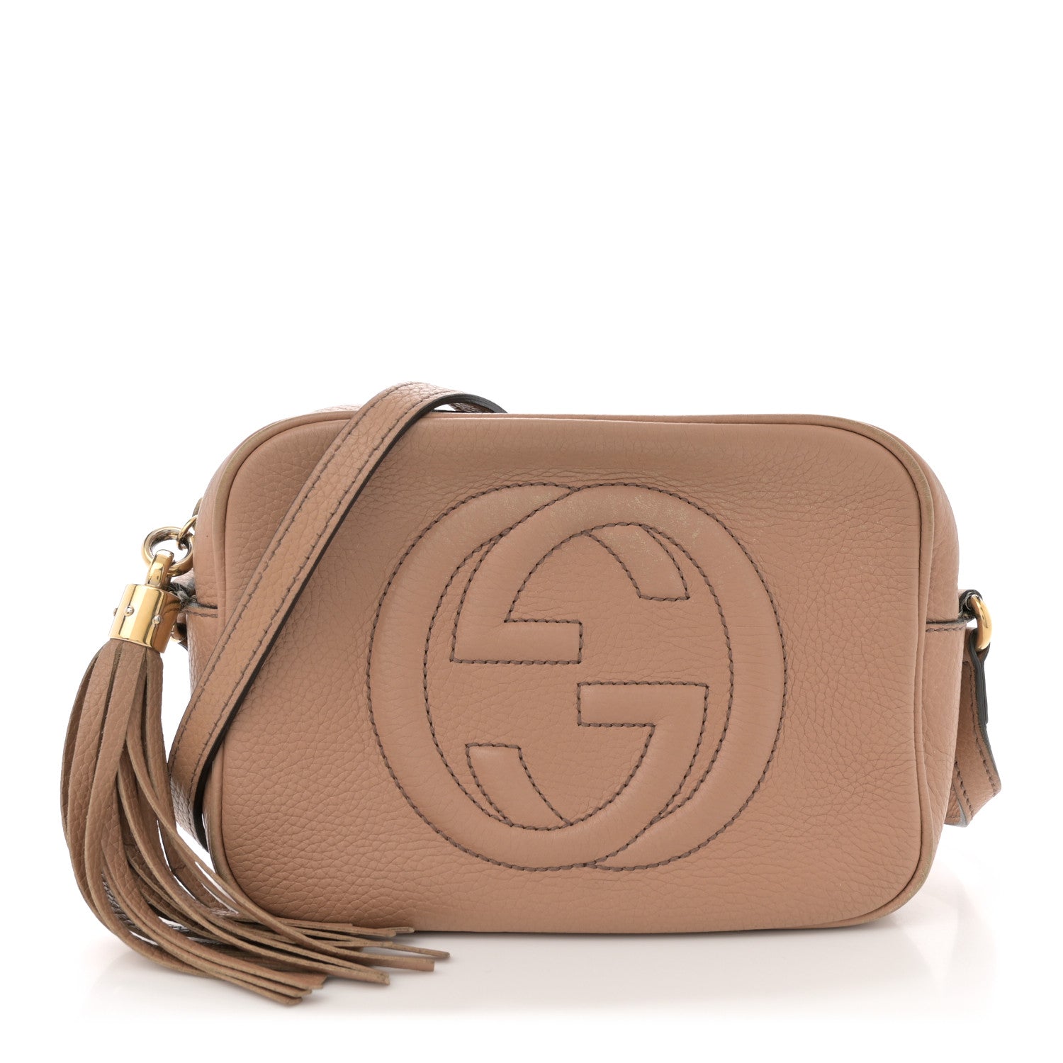 Gucci Pebbled Calfskin Small Soho Disco Bag Camelia 1 of 16