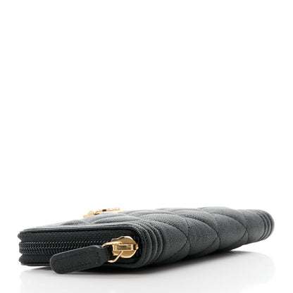 Chanel Caviar Quilted Small Boy Zip Around Wallet Black 4 of 10
