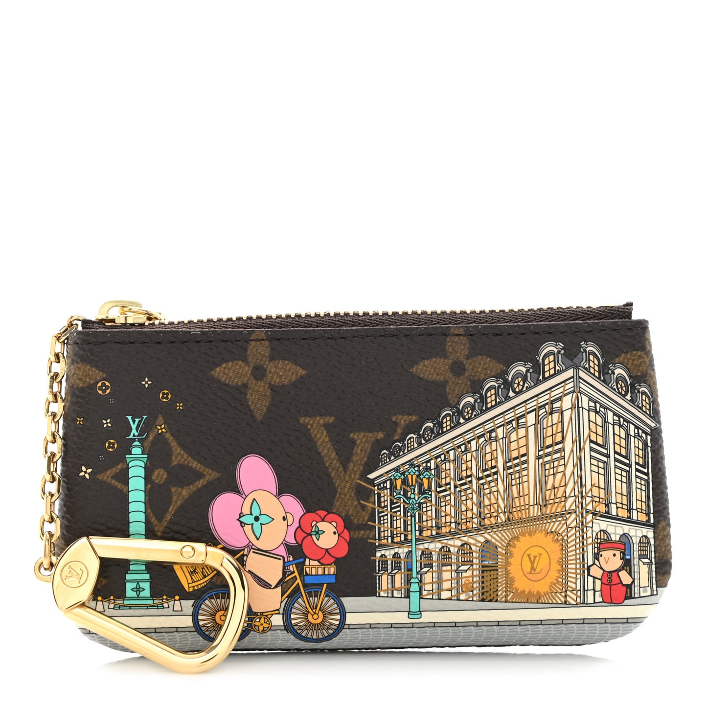 Monogram 2022 Christmas Animation Paris Key Pouch Pink