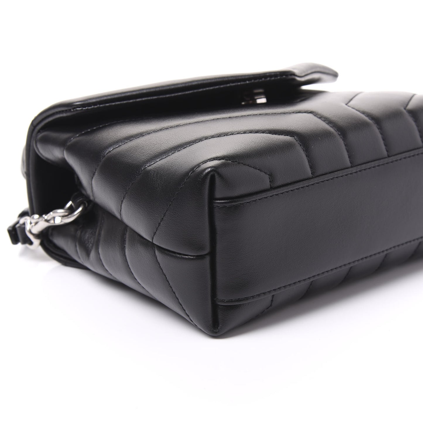 Calfskin Y Quilted Monogram Toy Loulou Crossbody Bag Black