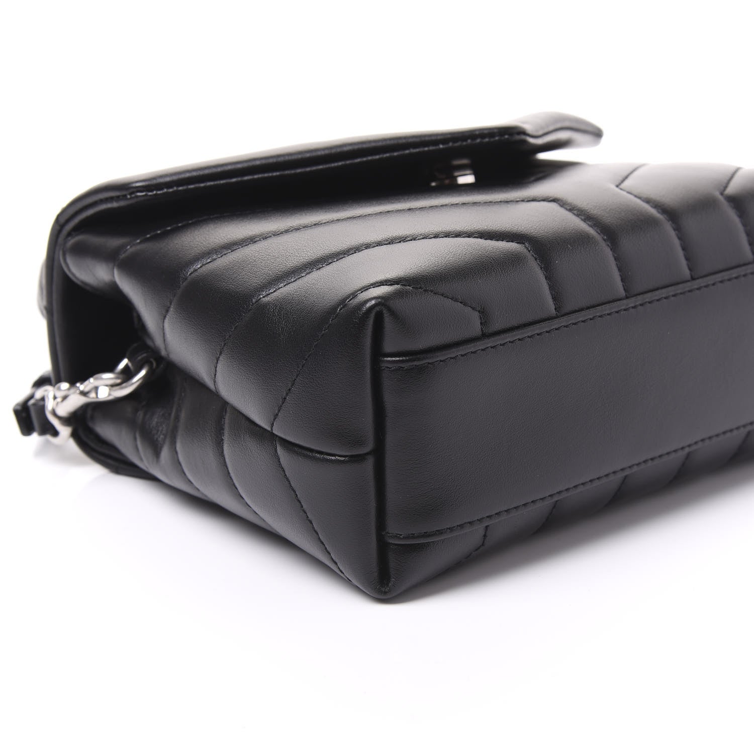 Saint Laurent Calfskin Y Quilted Monogram Toy Loulou Crossbody Bag Black 5 of 10