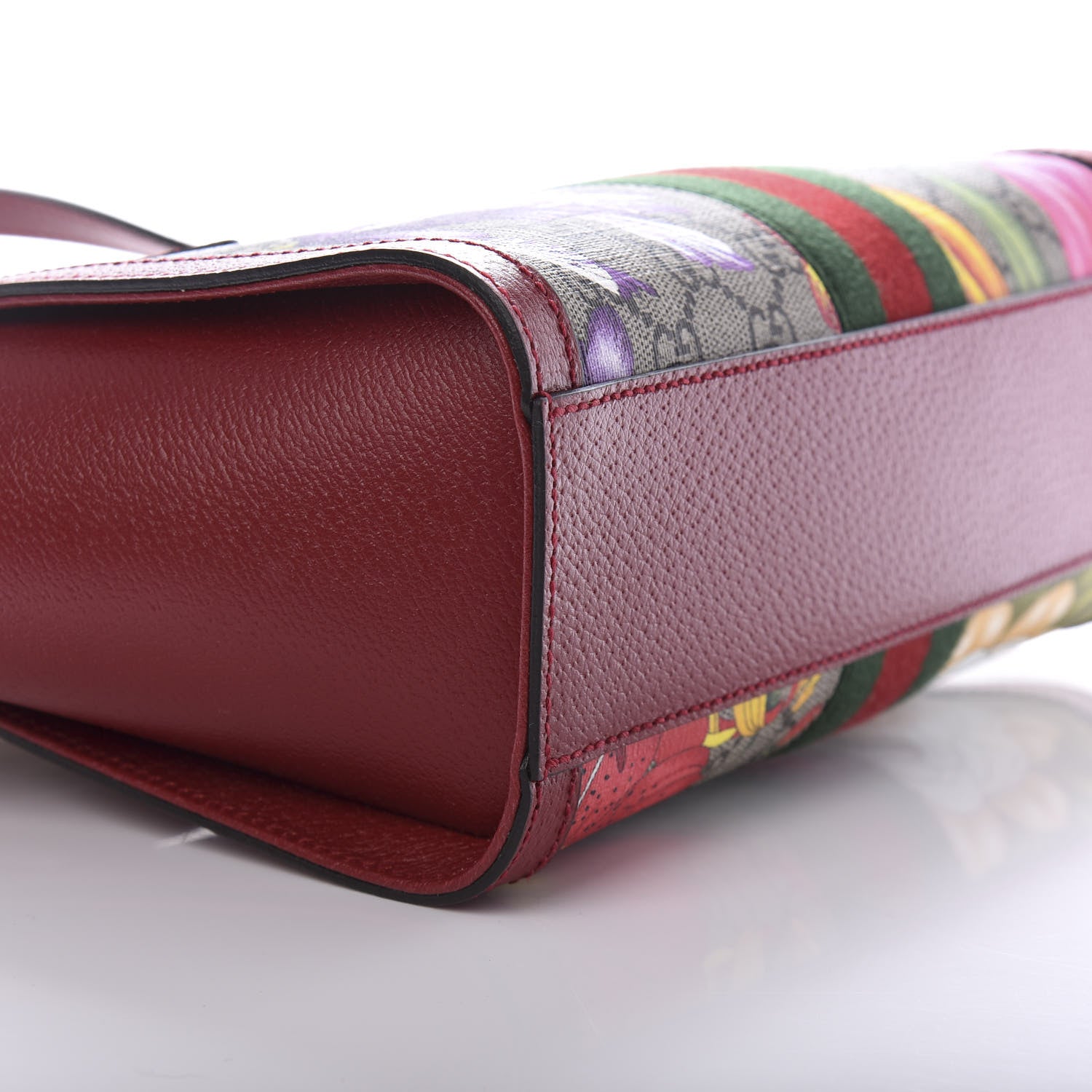 Gucci GG Supreme Monogram Flora Web Small Ophidia Tote Bag Red 8 of 11