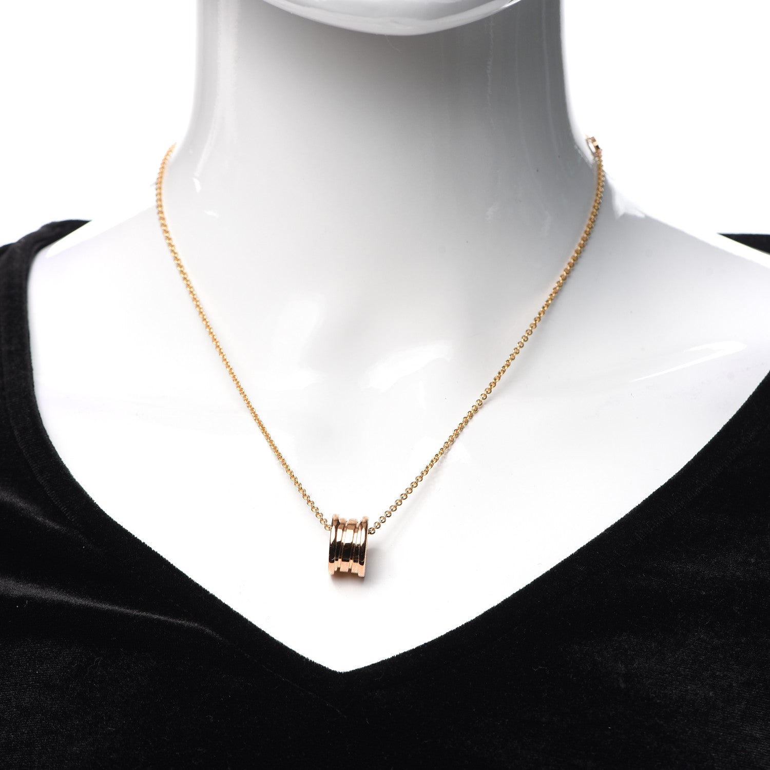 Bulgari 18K Rose Gold B.Zero1 Pendant Necklace 2 of 5