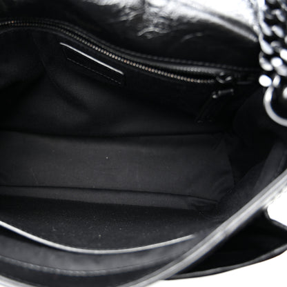 Saint Laurent Crinkled Calfskin Matelasse Monogram Medium Niki Chain Satchel Black 5 of 9
